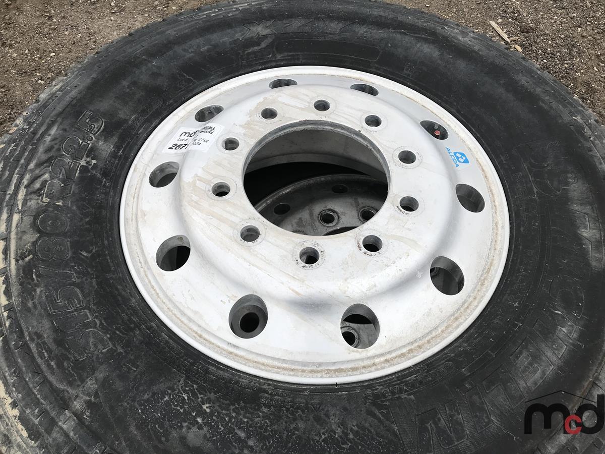  2 michelin 315 80r22 5 tires on rims